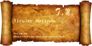 Tiroler Melinda névjegykártya